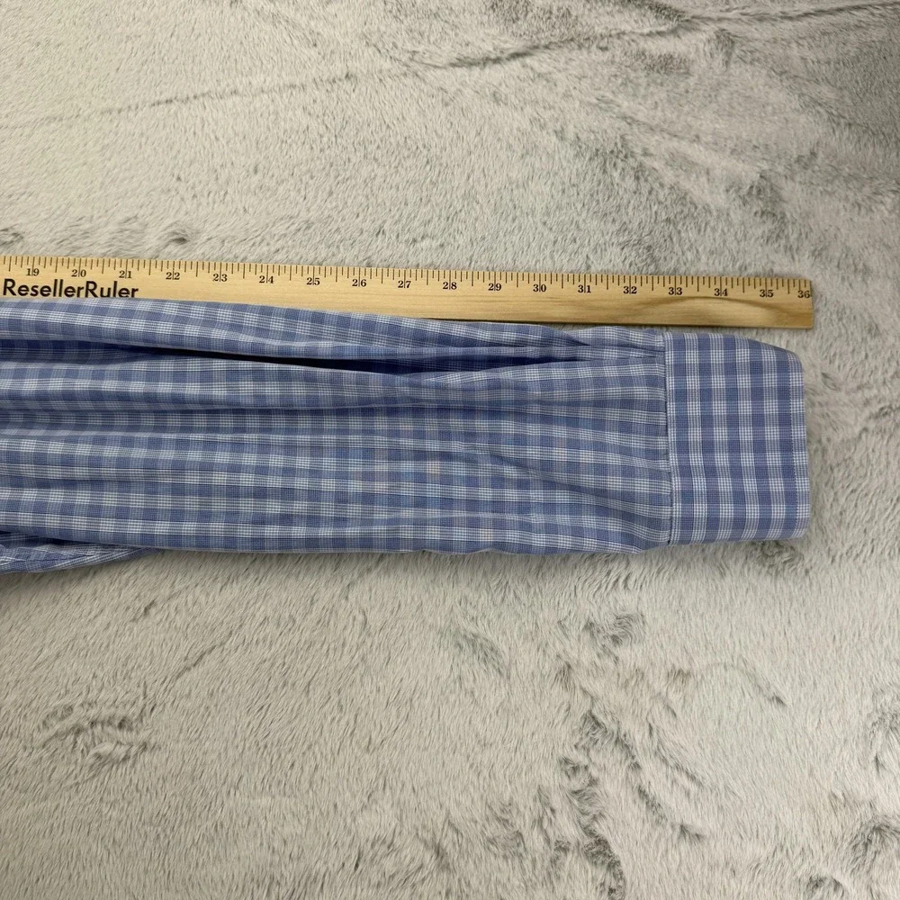 ETON Dress Shirt Mens 17.5 34/35 Blue Check Long Sleeve Button Up Cotton Romania